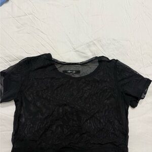 Alphalete Black Short Sleeve mesh crop Top